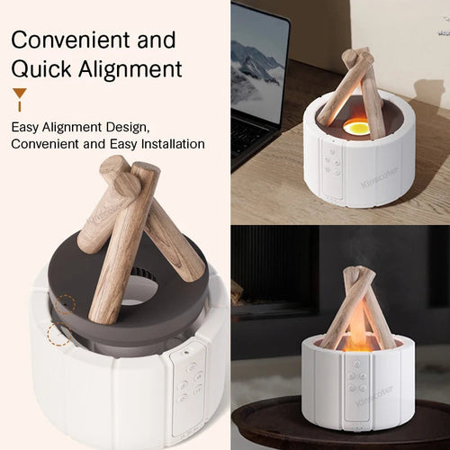 Simulated Flame Aroma Diffuser Bonfire Air Humidifier Ultrasonic Cool